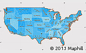 Political Shades Simple Map of United States, cropped outside