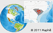 Physical Location Map of ZIP codes starting with 290, highlighted country, highlighted state