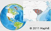 Physical Location Map of ZIP code 29036, highlighted country, highlighted state