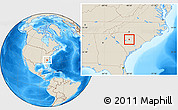 Shaded Relief Location Map of ZIP code 29045