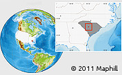 Physical Location Map of ZIP code 29072, highlighted country, highlighted state