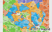 Political Shades Map of ZIP codes starting with 291