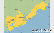 Savanna Style Simple Map of Charleston County, single color outside