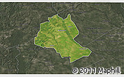 Satellite 3D Map of Lee County, darken, semi-desaturated