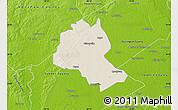 Shaded Relief Map of Lee County, physical outside