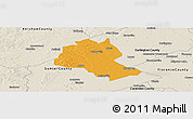 Political Panoramic Map of Lee County, shaded relief outside