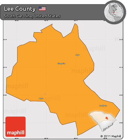 Political Simple Map of Lee County, cropped outside