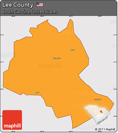 Political Simple Map of Lee County, cropped outside