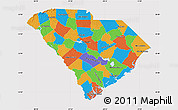 Political Map of South Carolina, cropped outside
