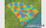 Political Map of South Carolina, satellite outside