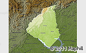 Physical Map of Oconee County, darken