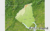 Physical Map of Oconee County, satellite outside
