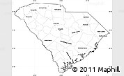 Blank Simple Map of South Carolina, cropped outside