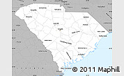 Gray Simple Map of South Carolina