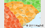 Political Shades Simple Map of South Carolina