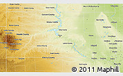 Physical 3D Map of South Dakota