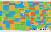 Political 3D Map of South Dakota