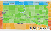 Political Shades 3D Map of South Dakota