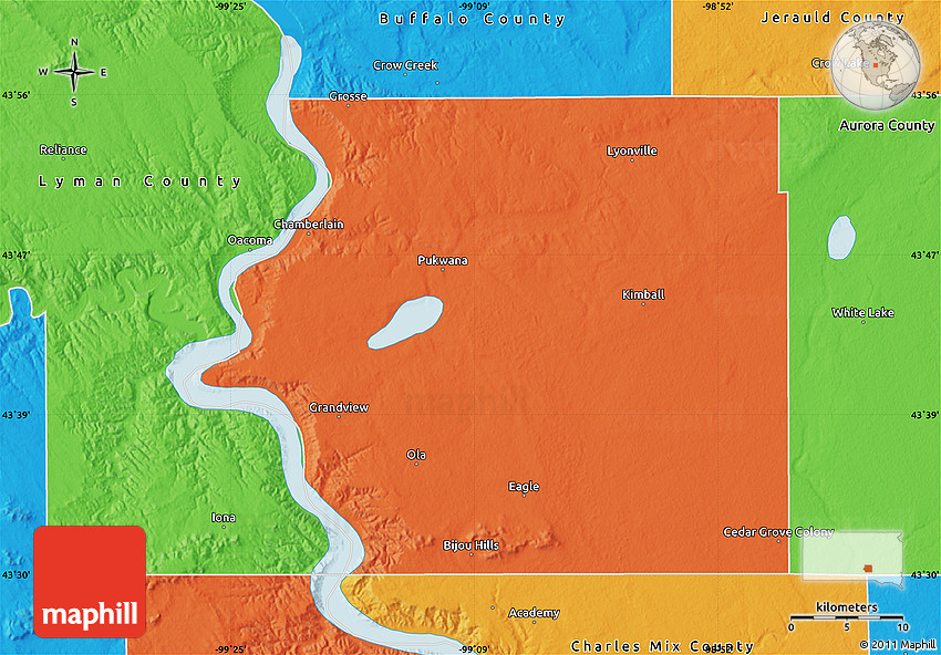 Political Map of Brule County