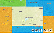 Physical 3D Map of Codington County, political outside