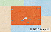 Political 3D Map of Codington County, lighten