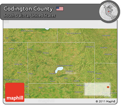 Satellite 3D Map of Codington County