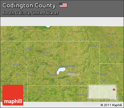 Satellite 3D Map of Codington County