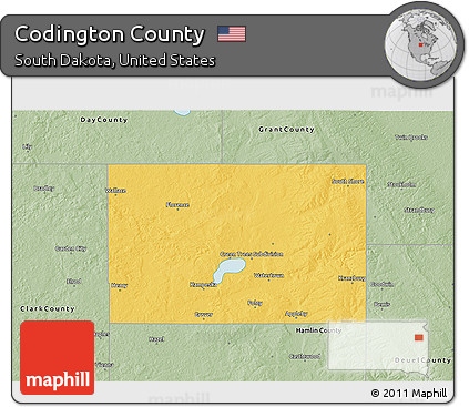 Savanna Style 3D Map of Codington County