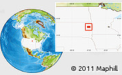 Physical Location Map of Codington County, highlighted country