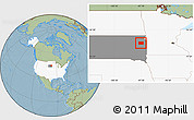 Savanna Style Location Map of Codington County, highlighted country, highlighted parent region, hill shading