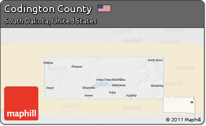 Classic Style Panoramic Map of Codington County, single color outside