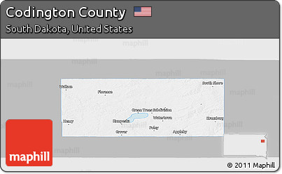 Gray Panoramic Map of Codington County, single color outside