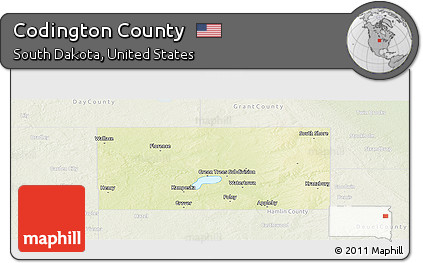 Physical Panoramic Map of Codington County, lighten