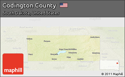 Physical Panoramic Map of Codington County, lighten