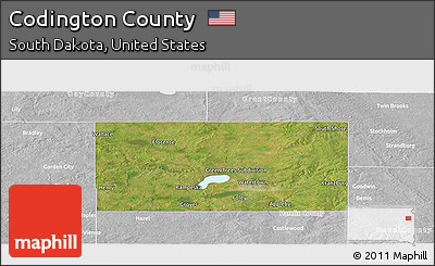Satellite Panoramic Map of Codington County, lighten, desaturated