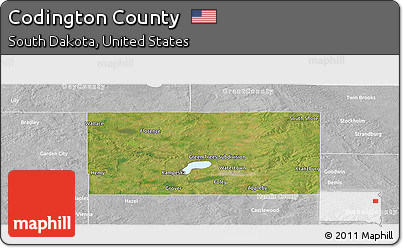 Satellite Panoramic Map of Codington County, lighten, desaturated