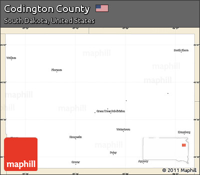 Classic Style Simple Map of Codington County