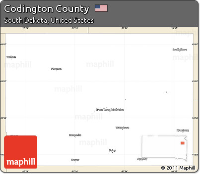Classic Style Simple Map of Codington County