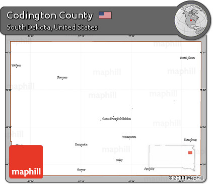 Gray Simple Map of Codington County, cropped outside