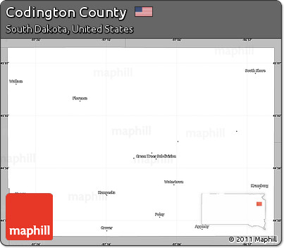 Gray Simple Map of Codington County