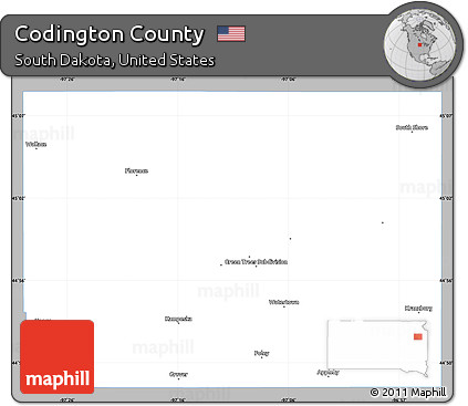 Gray Simple Map of Codington County, single color outside