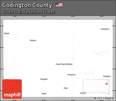 Gray Simple Map of Codington County, single color outside