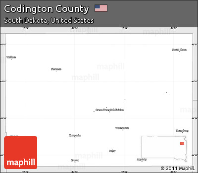 Silver Style Simple Map of Codington County