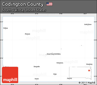 Silver Style Simple Map of Codington County, single color outside