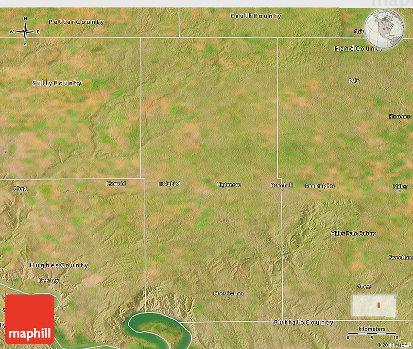 Satellite 3D Map of Hyde County