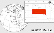 Blank Location Map of South Dakota