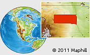 Physical Location Map of South Dakota