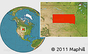 Satellite Location Map of South Dakota