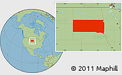 Savanna Style Location Map of South Dakota
