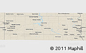 Shaded Relief Panoramic Map of South Dakota